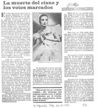 La muerte del cisne y los votos marcados