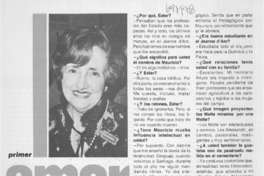 La escritora Ester Matte Alessandri : [entrevista]