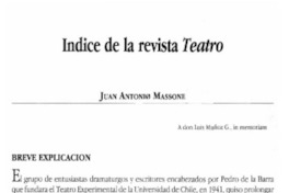 Indice de la revista teatro