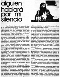 Alguien hablará por mi silencio