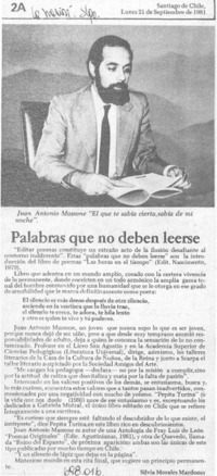 Palabras que no deben leerse