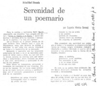 Serenidad de un poemario