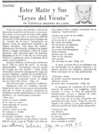 Ester Matte y sus "Leyes del viento"