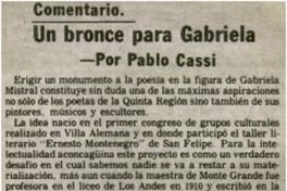 Un bronce para Gabriela