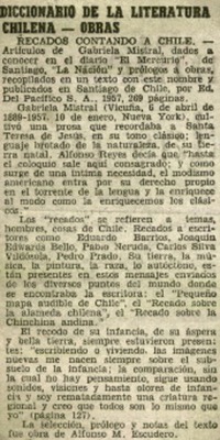 Diccionario de la literatura chilena - obras.