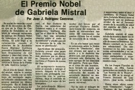 El premio nobel de Gabriela Mistral