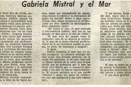 Gabriela Mistral y el mar