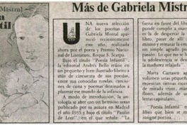 Más de Gabriela Mistral.