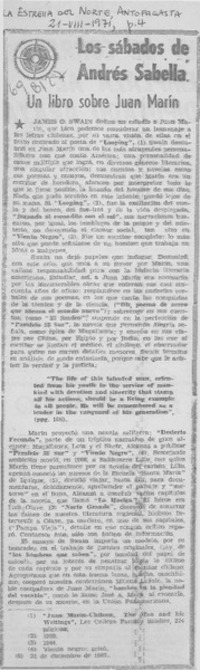 Un libro sobre Juan Marín.