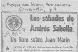 Un libro sobre Juan Marín.