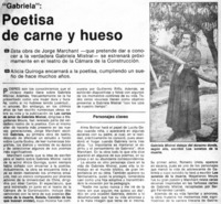 Gabriela": poetisa de carne y hueso