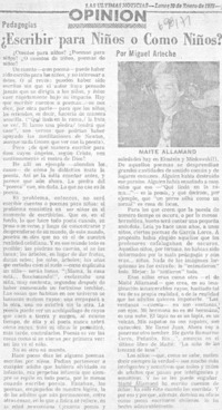 Escribir para niños o como niños?