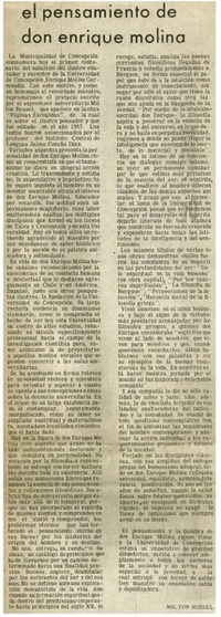 El pensamiento de don Enrique Molina