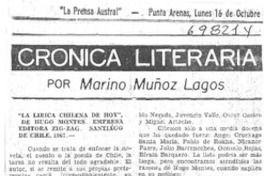 La lírica chilena de hoy"