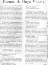 Poemas de Hugo Montes