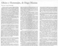 Oficios y homenajes, de Hugo Montes