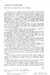 Oficios y homenajes"