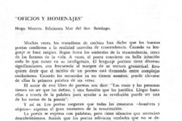Oficios y homenajes"