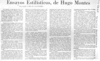 Ensayos estilísticos, de Hugo Montes