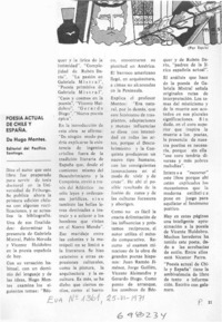 Poesía actual de Chile y España