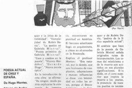 Poesía actual de Chile y España