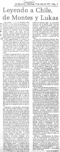 Leyendo a Chile, de Montes y Lukas