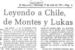 Leyendo a Chile, de Montes y Lukas