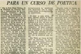 Para un curso de poética