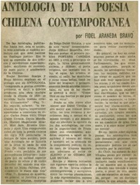 Antología de la poesía chilena contemporanea