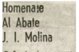 Homenaje al Abate J. I. Molina