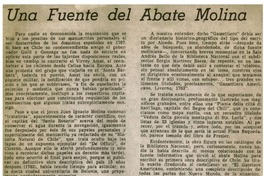 Una fuente del Abate Molina