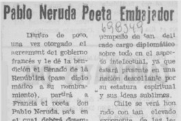 Pablo Neruda poeta embajador.