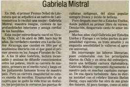 Gabriela Mistral