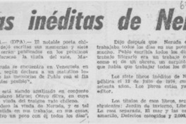 Obras inéditas de Neruda.