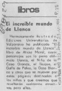 El increíble mundo de Llanca.