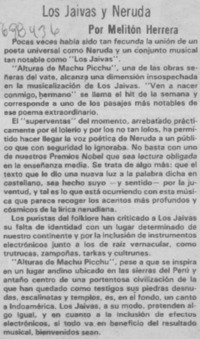 Los Jaivas y Neruda