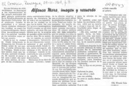 Alfonso Mora, imagen y recuerdo