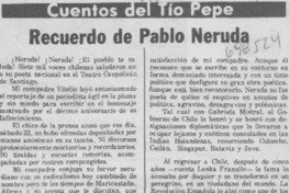 Recuerdo de Pablo Neruda