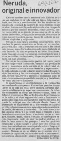 Neruda, original e innovador