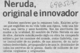 Neruda, original e innovador