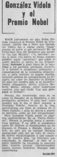 González Videla y el Premio Nobel.