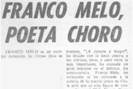 Franco Melo, poeta choro.