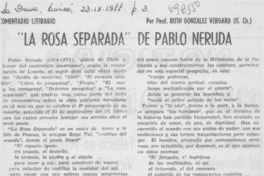 La rosa separada" de Pablo Neruda
