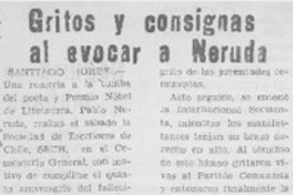 Gritos y consignas al evocar a Neruda.