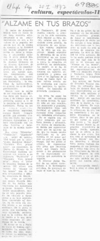 Alzame en tus brazos".