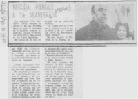 Neruda: mensaje a la abanderada.