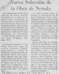 Nueva selección de la obra de Neruda.