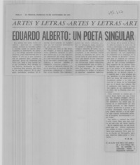 Eduardo Alberto: un poeta singular.