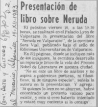 Presentación de libro sobre Neruda.