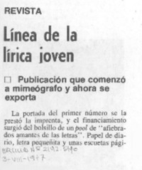 Línea de la lírica joven.